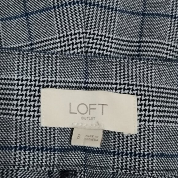 Ann Taylor Loft Pants Womens Size 8 Modern Skinny Ankle Gray Plaid Pockets - Picture 3 of 6